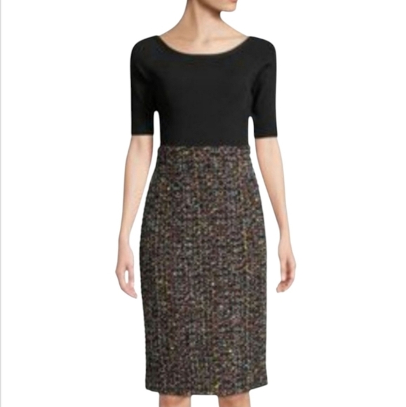 Escada | Women's Black & Multicolored Colorblock Dress (US Size Large/12) - Picture 1 of 16